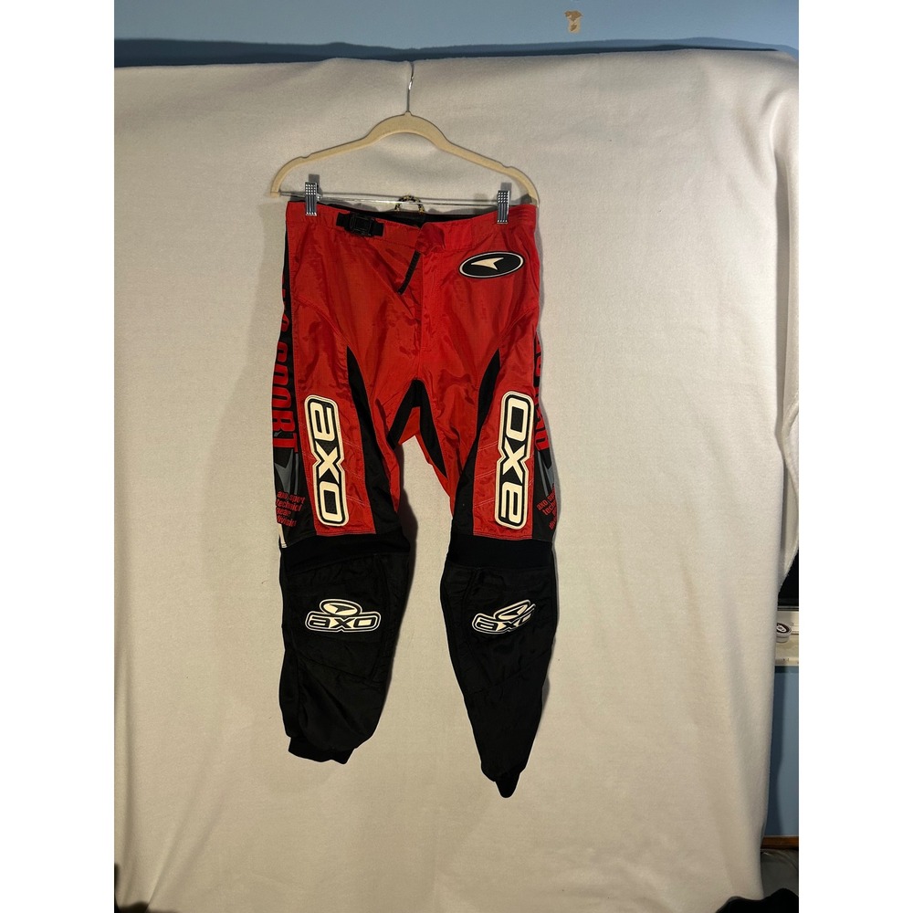 Vintage AXO Sport Motocross Racing Pants Red Black White Moto Gear Mens